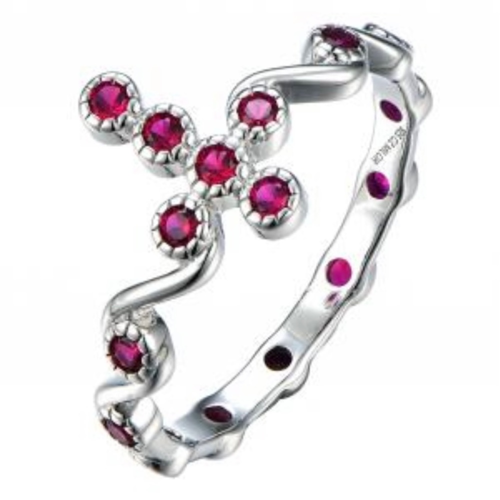 Silver 925  cross ring size 10